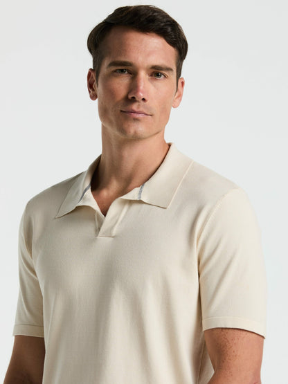 Perry Ellis Clothing Tech Knit Open Collar Sweater Polo