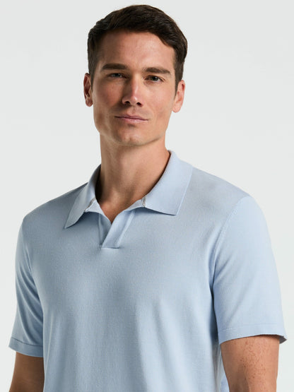 Perry Ellis Clothing Tech Knit Open Collar Sweater Polo