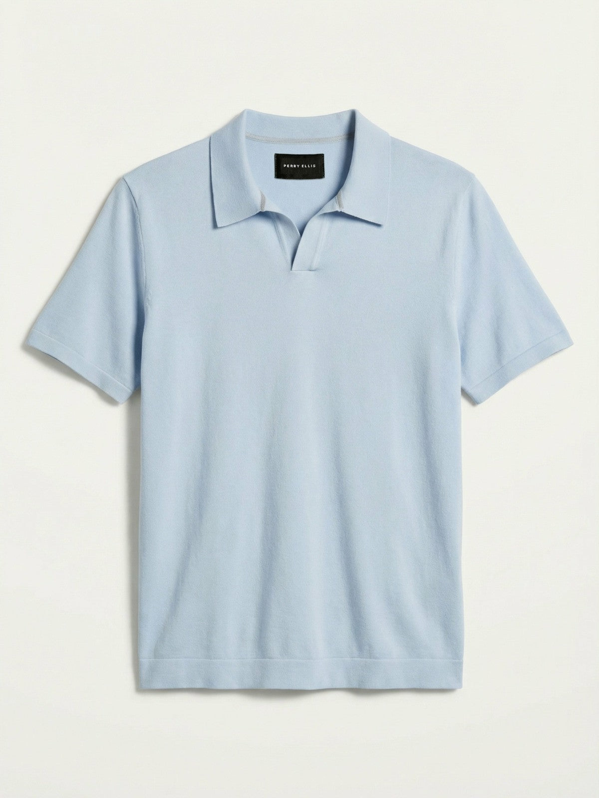 Perry Ellis Clothing Tech Knit Open Collar Sweater Polo