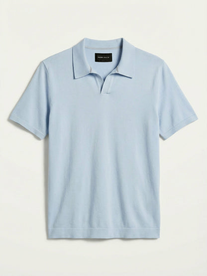 Perry Ellis Clothing Tech Knit Open Collar Sweater Polo