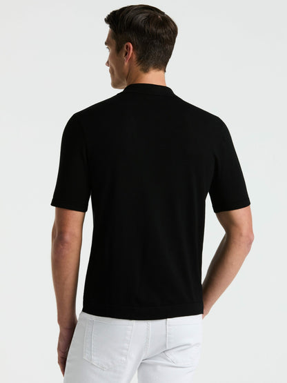 Perry Ellis Clothing Tech Knit Open Collar Sweater Polo