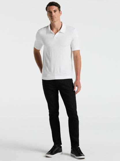 Perry Ellis Clothing Tech Knit Open Collar Sweater Polo