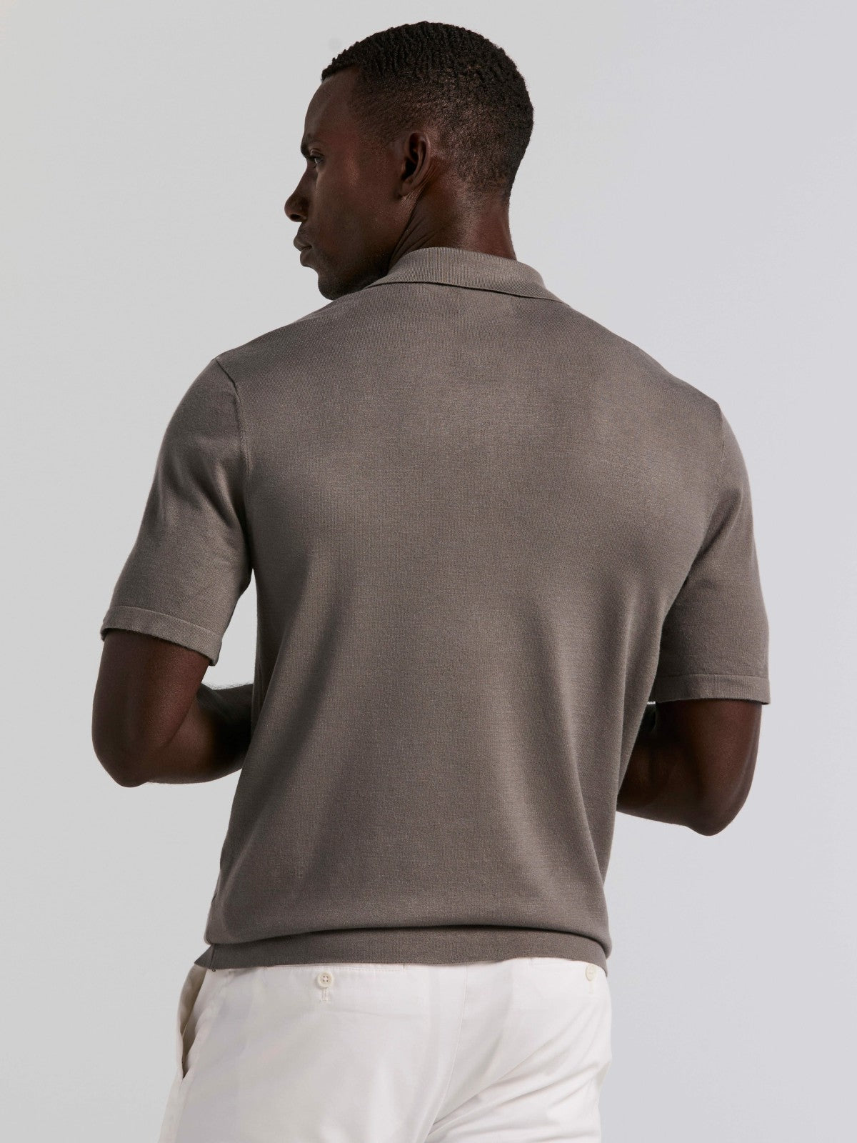 Perry Ellis Clothing Tech Knit Open Collar Sweater Polo