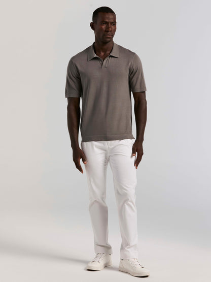 Perry Ellis Clothing Tech Knit Open Collar Sweater Polo