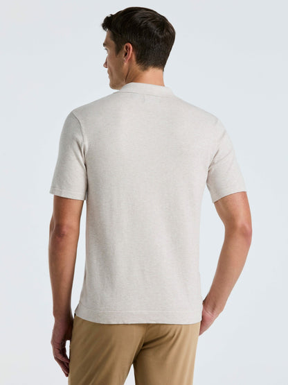 Perry Ellis Clothing Tech Knit Open Collar Sweater Polo