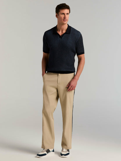 Perry Ellis Clothing Cotton Modal Bi-Color Open Polo Sweater