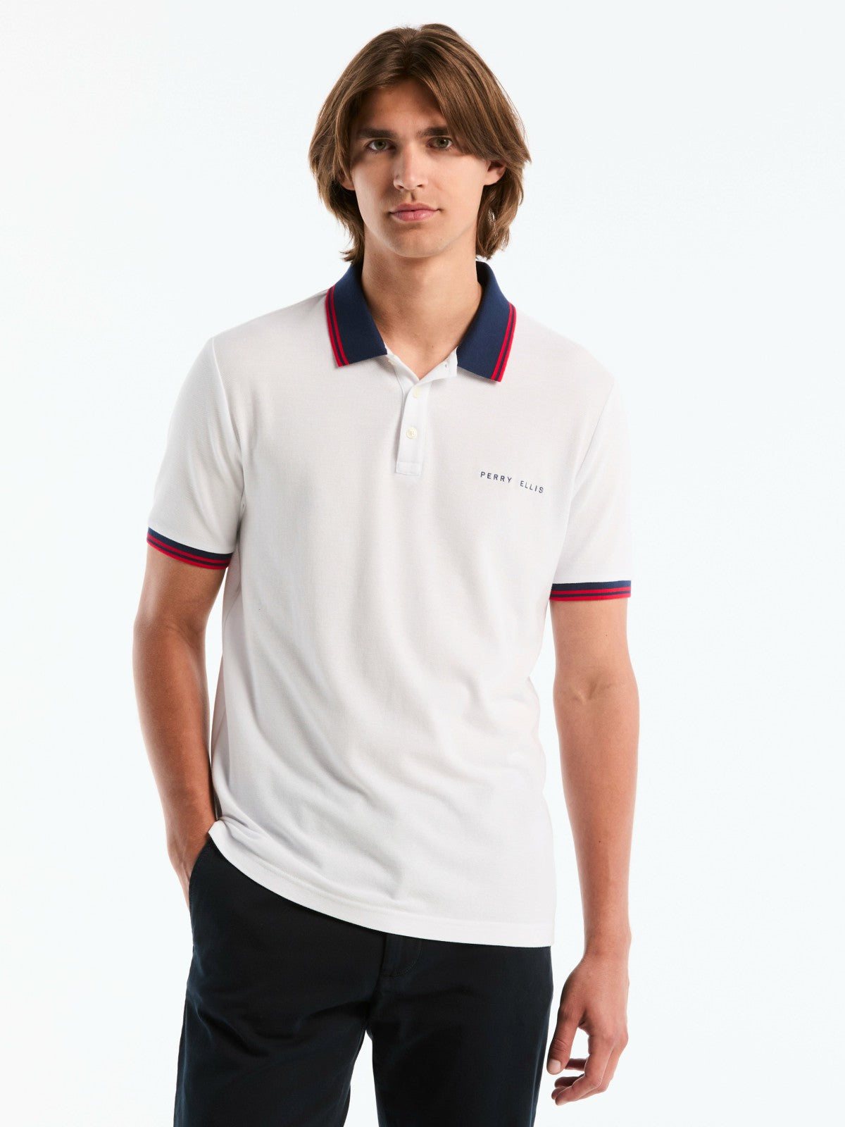 Perry Ellis Clothing Men's USA Cotton Pique Polo Shirt