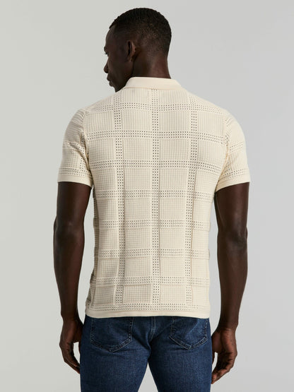 Perry Ellis Clothing Jacquard Pattern Button Front Sweater