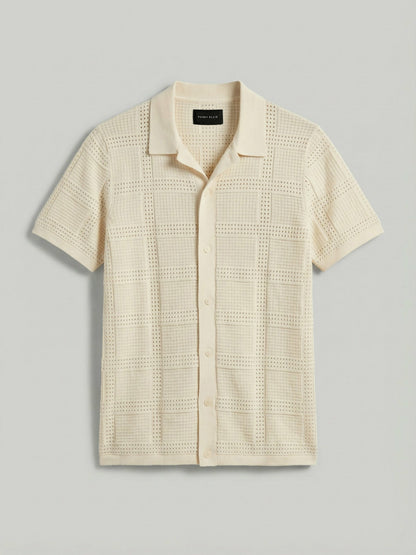 Perry Ellis Clothing Jacquard Pattern Button Front Sweater