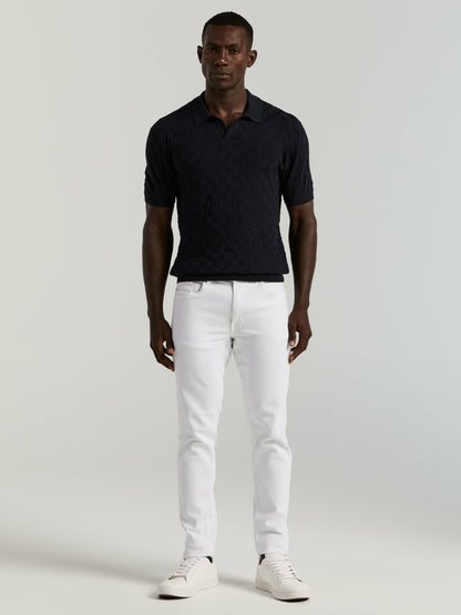 Perry Ellis Clothing Square Pattern Open Collar Polo