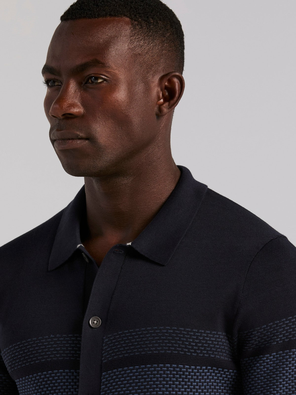 Perry Ellis Clothing Cotton Modal Textured Button Front Sweater