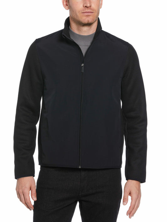 Perry Ellis Clothing Solid Stretch Full-Zip Fleece Jacket