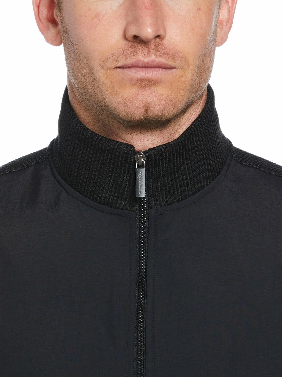 Perry Ellis Clothing Solid Stretch Full-Zip Fleece Vest