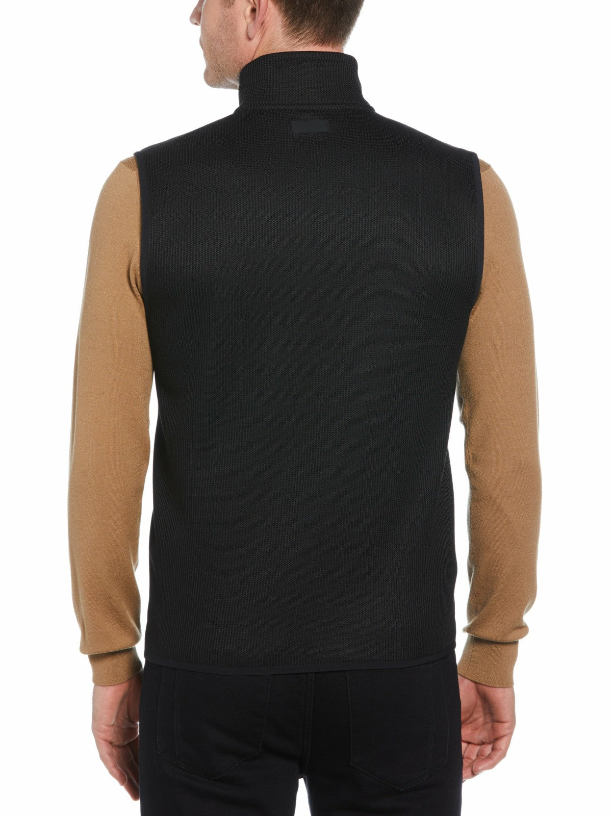 Perry Ellis Clothing Solid Stretch Full-Zip Fleece Vest