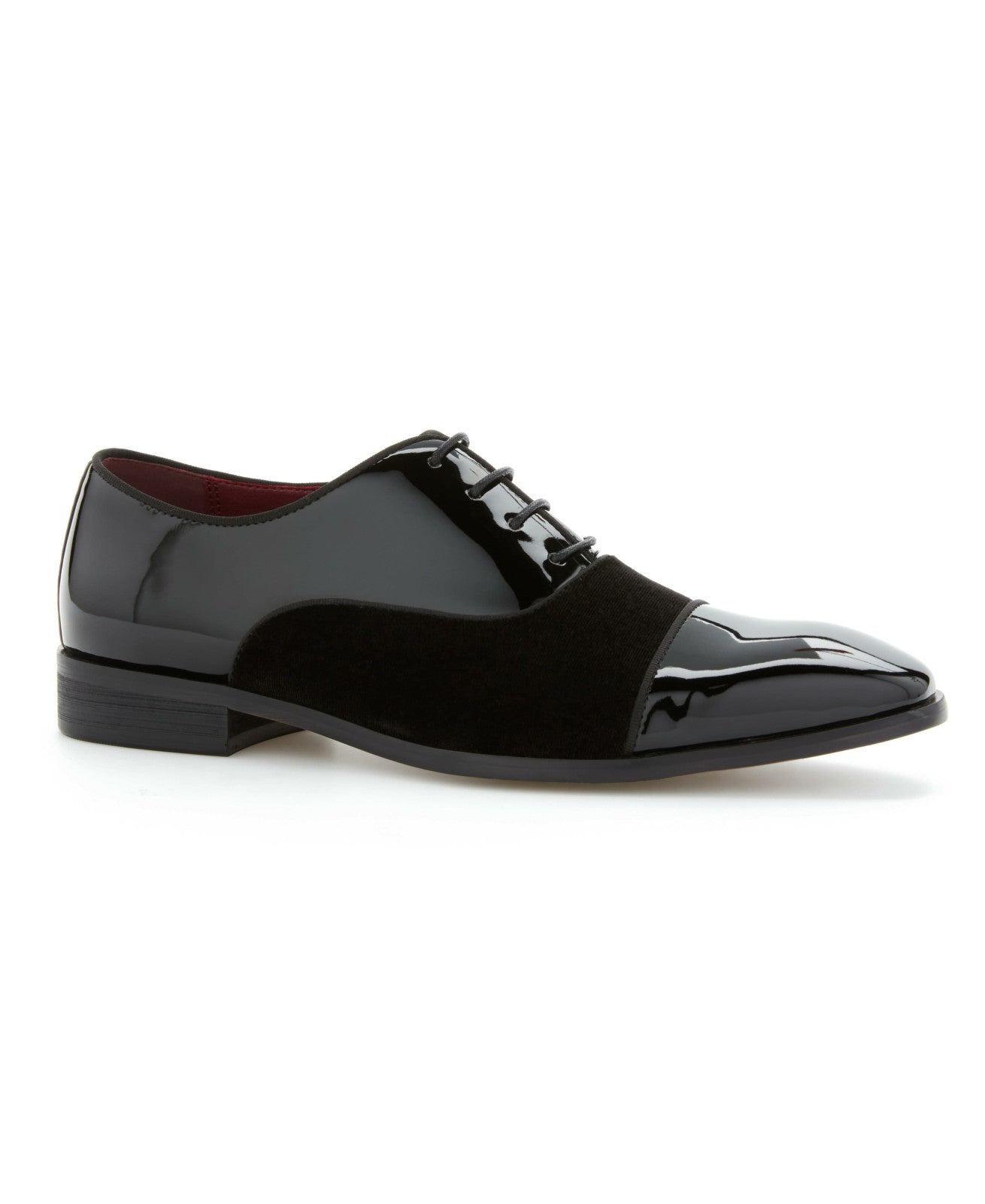Perry Ellis Shoes Patent Velvet Cap Toe Oxford