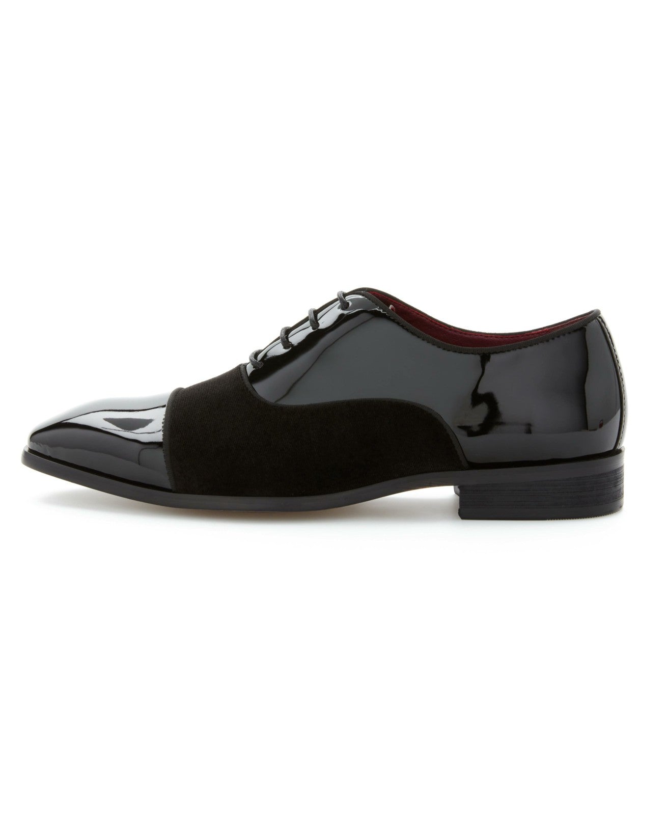 Perry Ellis Shoes Patent Velvet Cap Toe Oxford