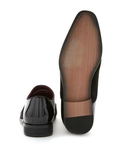 Perry Ellis Shoes Patent Velvet Cap Toe Oxford