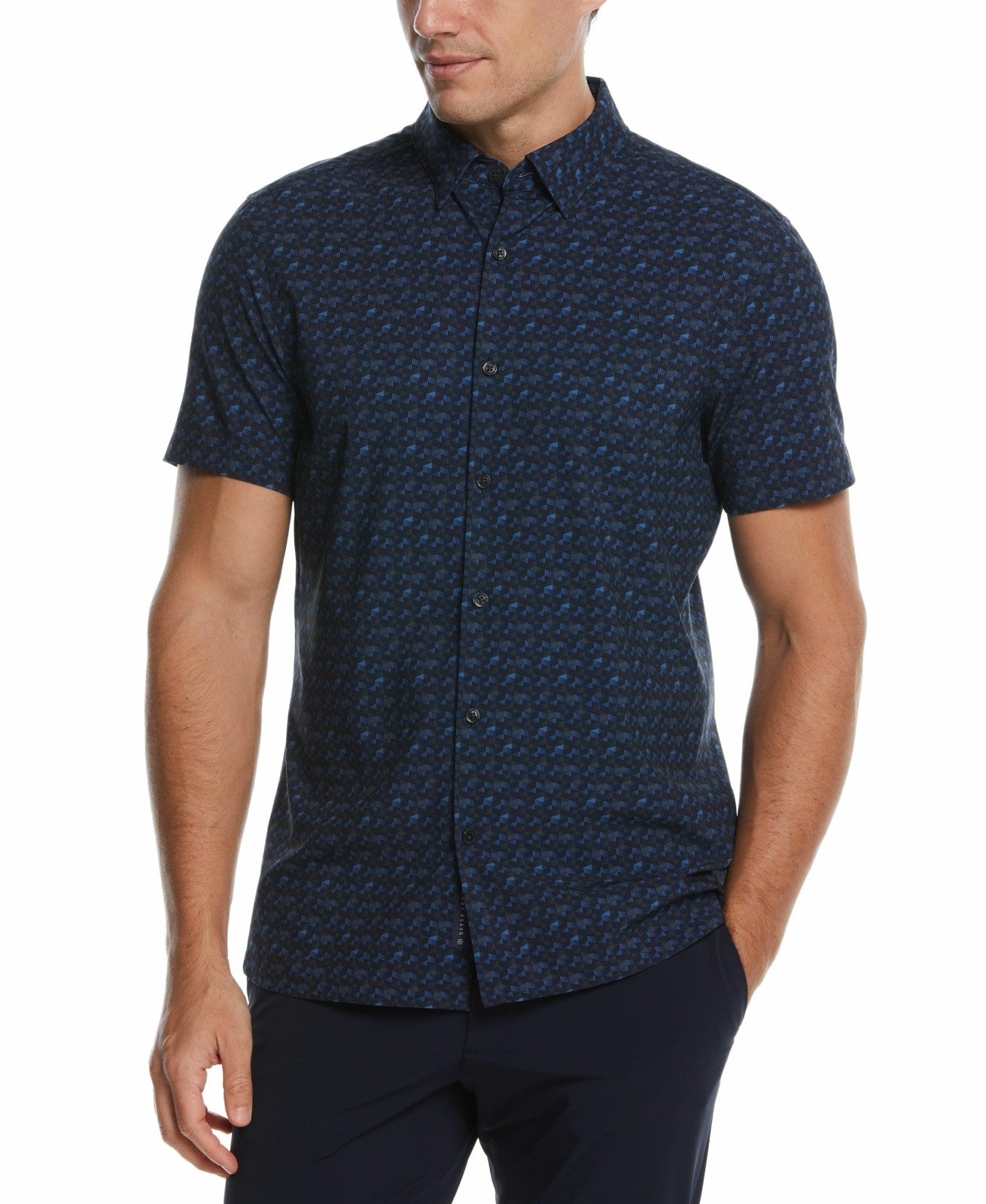 Perry Ellis Shoes Total Stretch Geo Print Shirt