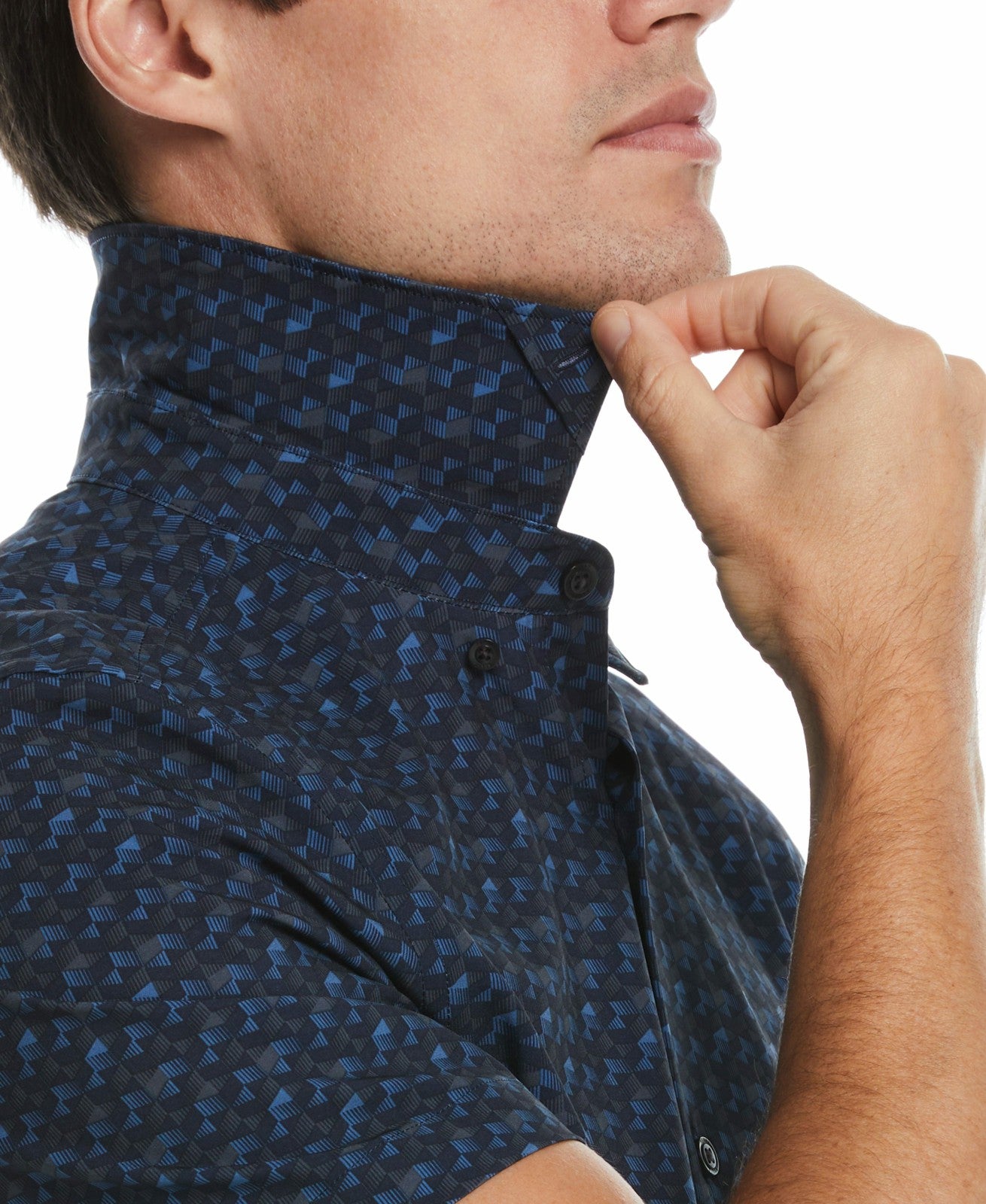 Perry Ellis Shoes Total Stretch Geo Print Shirt