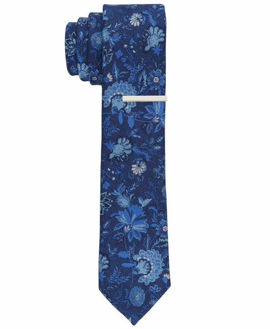 Perry Ellis Shoes Garnet Floral Slim Tie