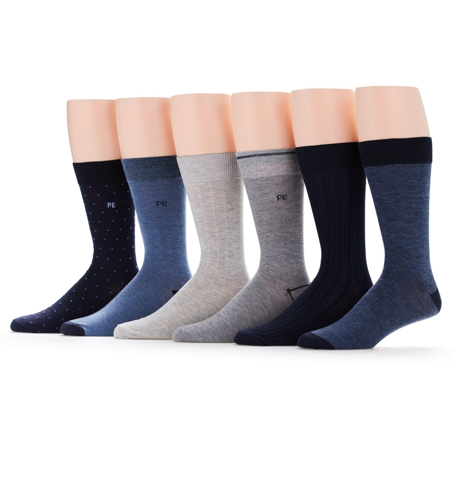 Perry Ellis Shoes Men's 6 Pack Pindot Casual Dress Socks