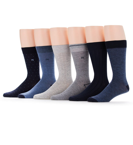 Perry Ellis Shoes Men's 6 Pack Pindot Casual Dress Socks
