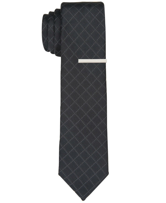 Perry Ellis Shoes Babbaro Grid Black Tie