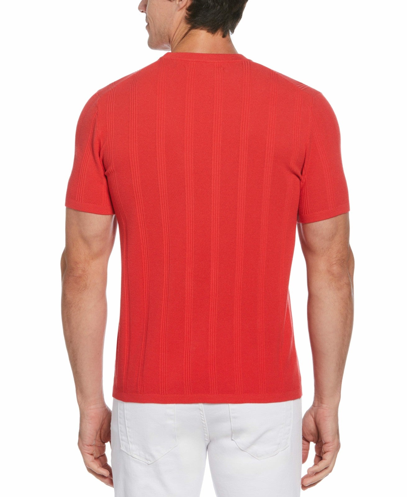 Perry Ellis Shoes Tech Knit Striped Crew Neck Shirt