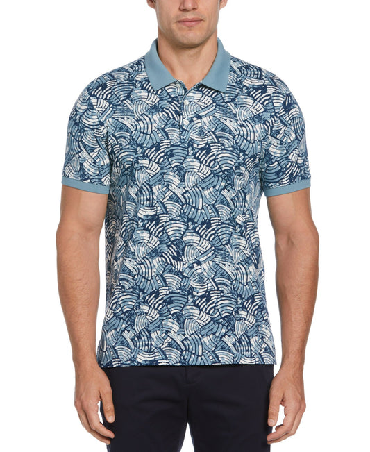 Perry Ellis Shoes Men's Short Sleeve Allover Print Polo