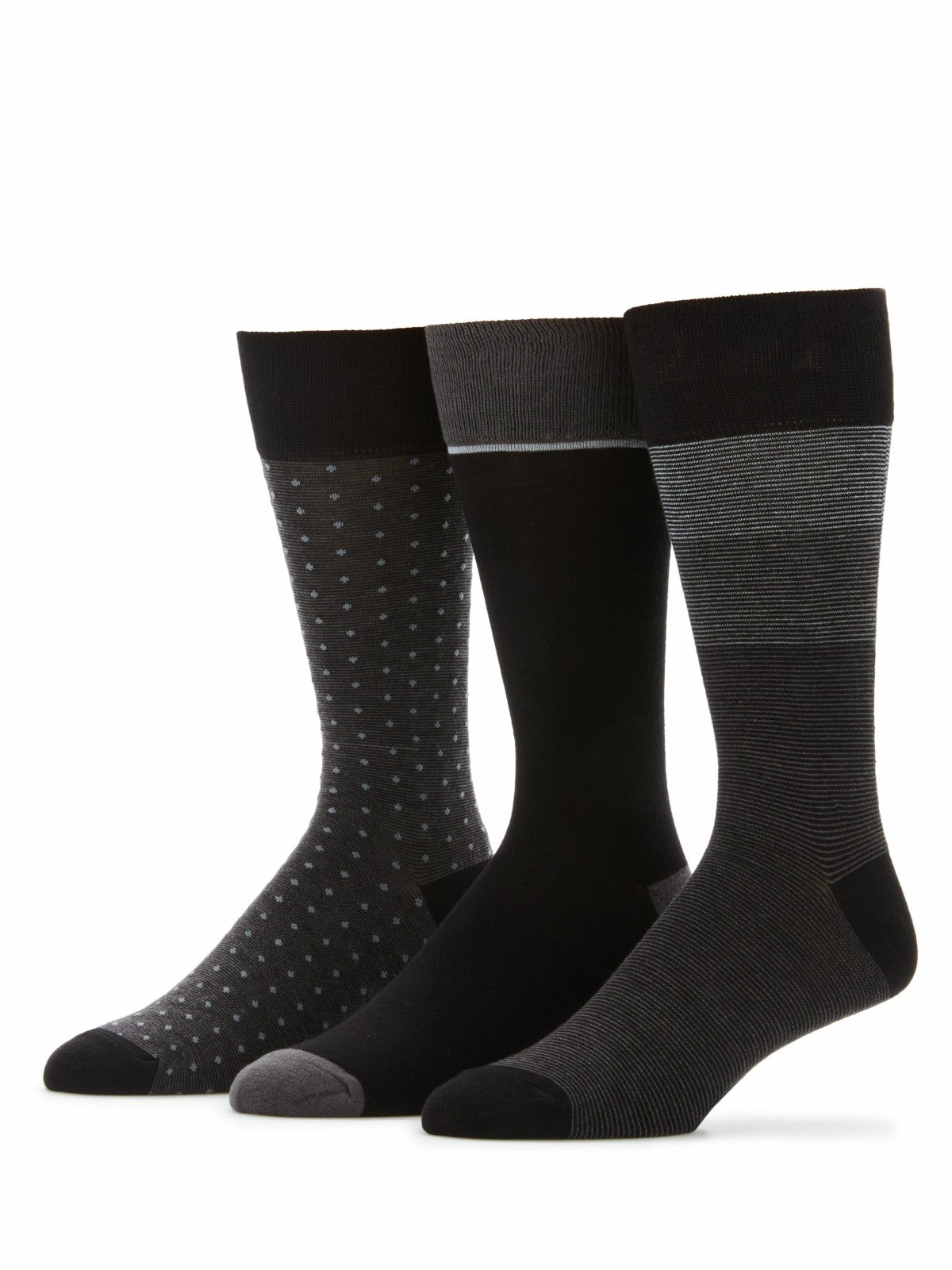 Perry Ellis Shoes 3- Pack Soft Luxury Stripe Color Block Socks