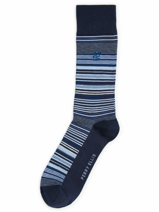 Perry Ellis Accessories Bamboo Viscose Variegated Stripe Socks