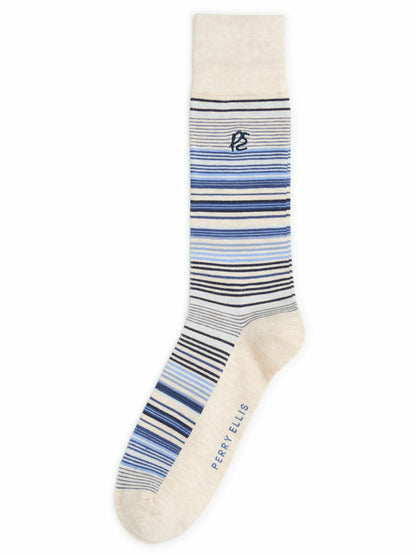 Perry Ellis Accessories Bamboo Viscose Variegated Stripe Socks