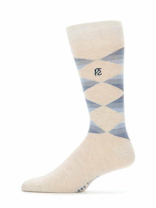 Perry Ellis Accessories Multi Color Striped Argyle Socks