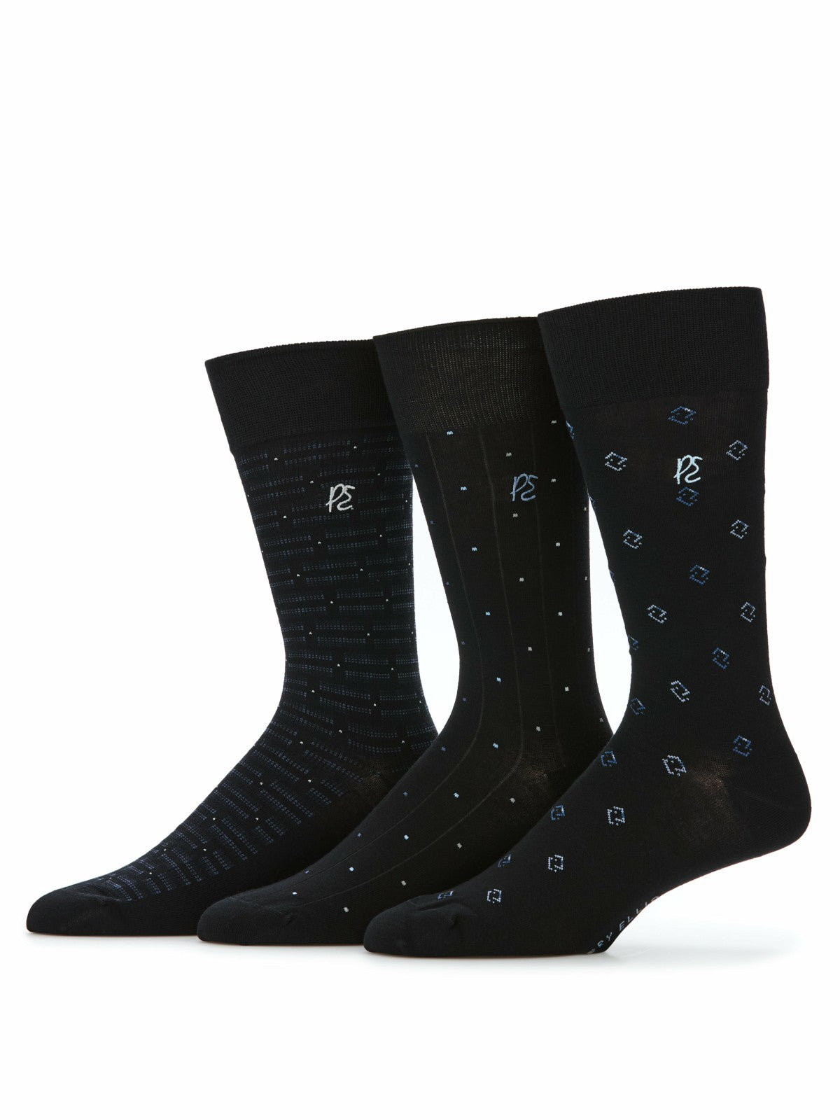 Perry Ellis Accessories 3-Pack Neats Patterned Dress Socks