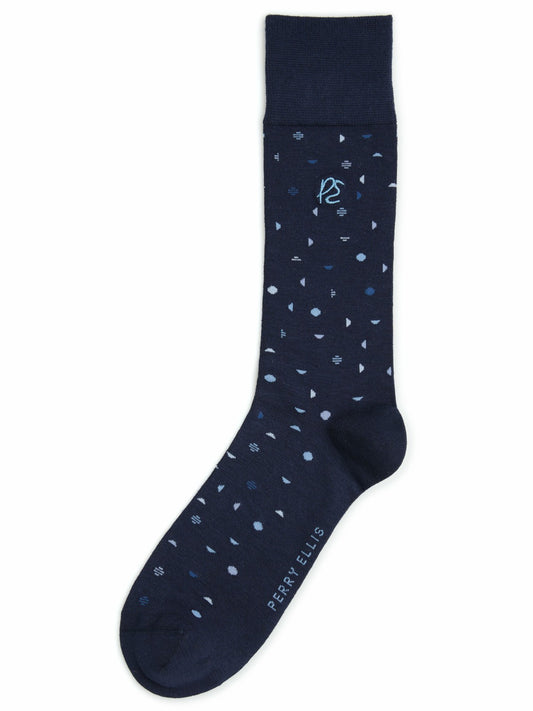 Perry Ellis Accessories Bamboo Modern Dot Patterned Socks