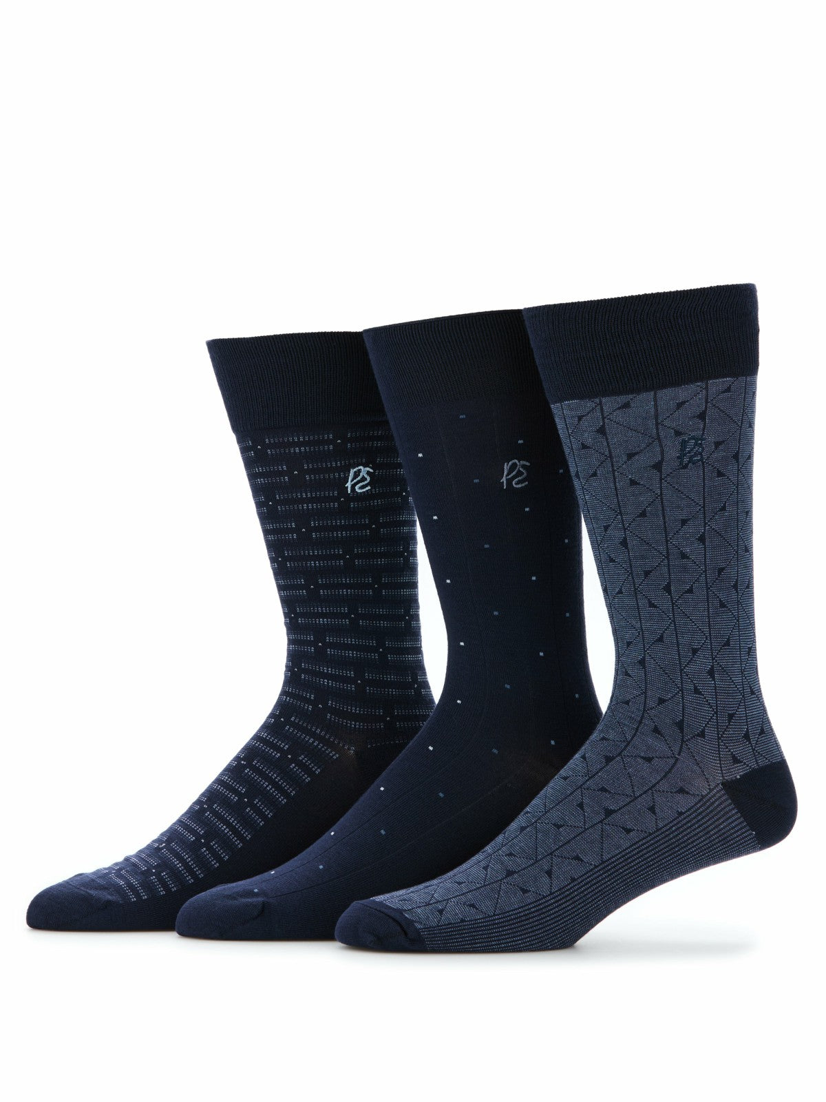 Perry Ellis Accessories Patterned Bamboo Blend 3-Pack Socks