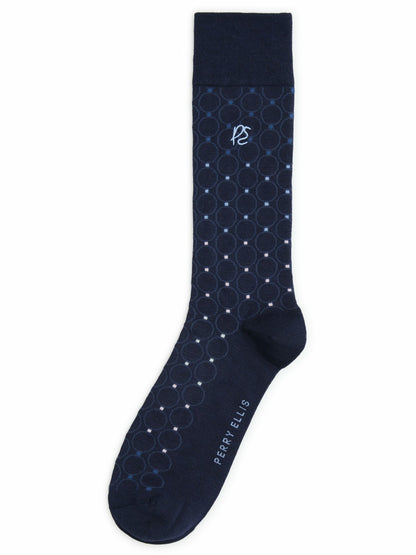 Perry Ellis Accessories Men's Medallion Pattern Socks