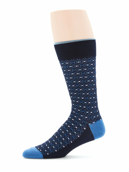 Perry Ellis Accessories 1-Pack Neat Allover Print Crew Socks
